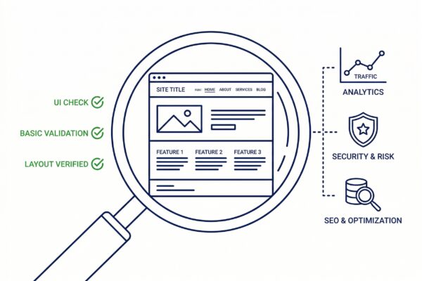 Website Check Deutschland: Oberflächliche versus strategische Analyse-Visualisierung
