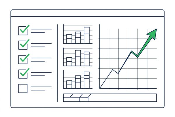 SEO-Dashboard zeigt Reporting und Priorisierung für Mittelstand-Strategie