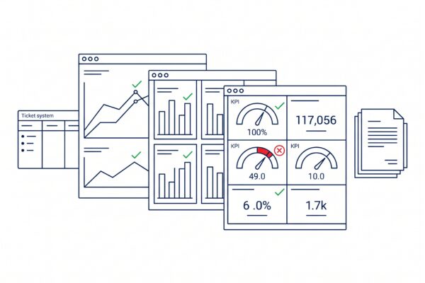 Dashboard Ticket-System Report zeigen KPI-Abweichungen bei Agentur-Kontrolle
