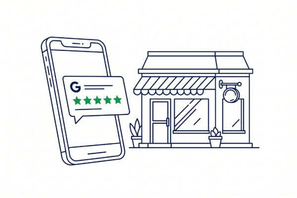 Smartphone mit Google-Bewertungen stärkt lokale Sichtbarkeit