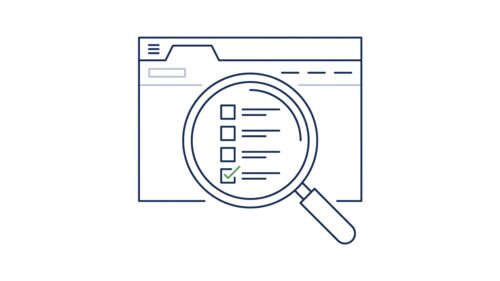 Website-Check mit Prüfzeichen für SEO und Technik