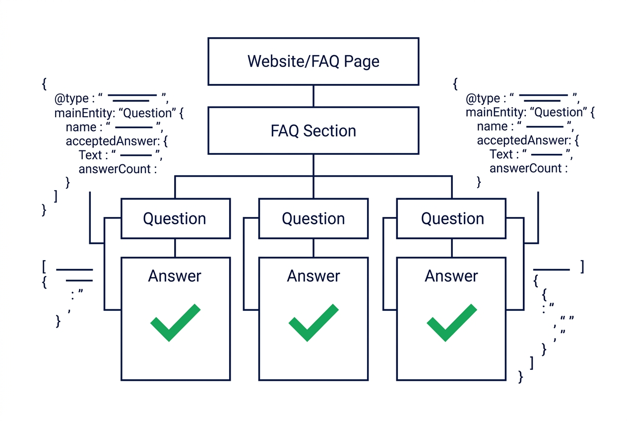 Website-Struktur mit FAQ Schema-Markup für KI-Crawler Optimierung