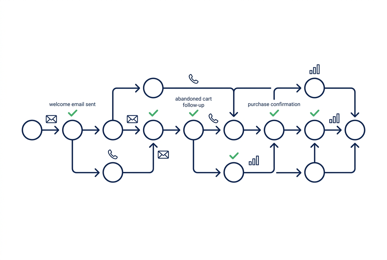 Customer Journey mit automatisierten Kampagnen-Triggern und CRM-Datenpunkten