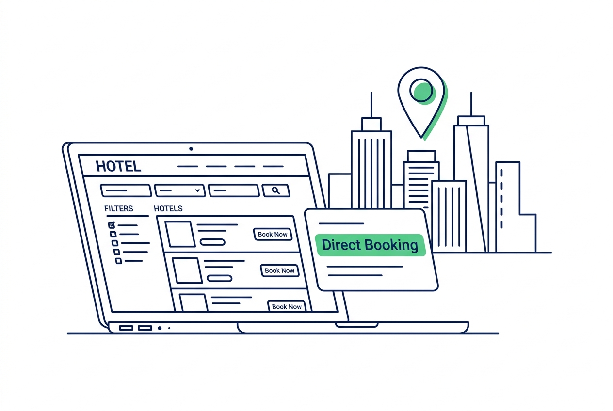 Hotel-Website und Standort-Pin für mehr Direktbuchungen bei Hotel SEO