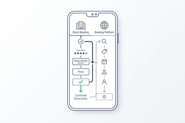 Mobile Hotel-Buchung direkt über Website statt Vermittlungsplattform