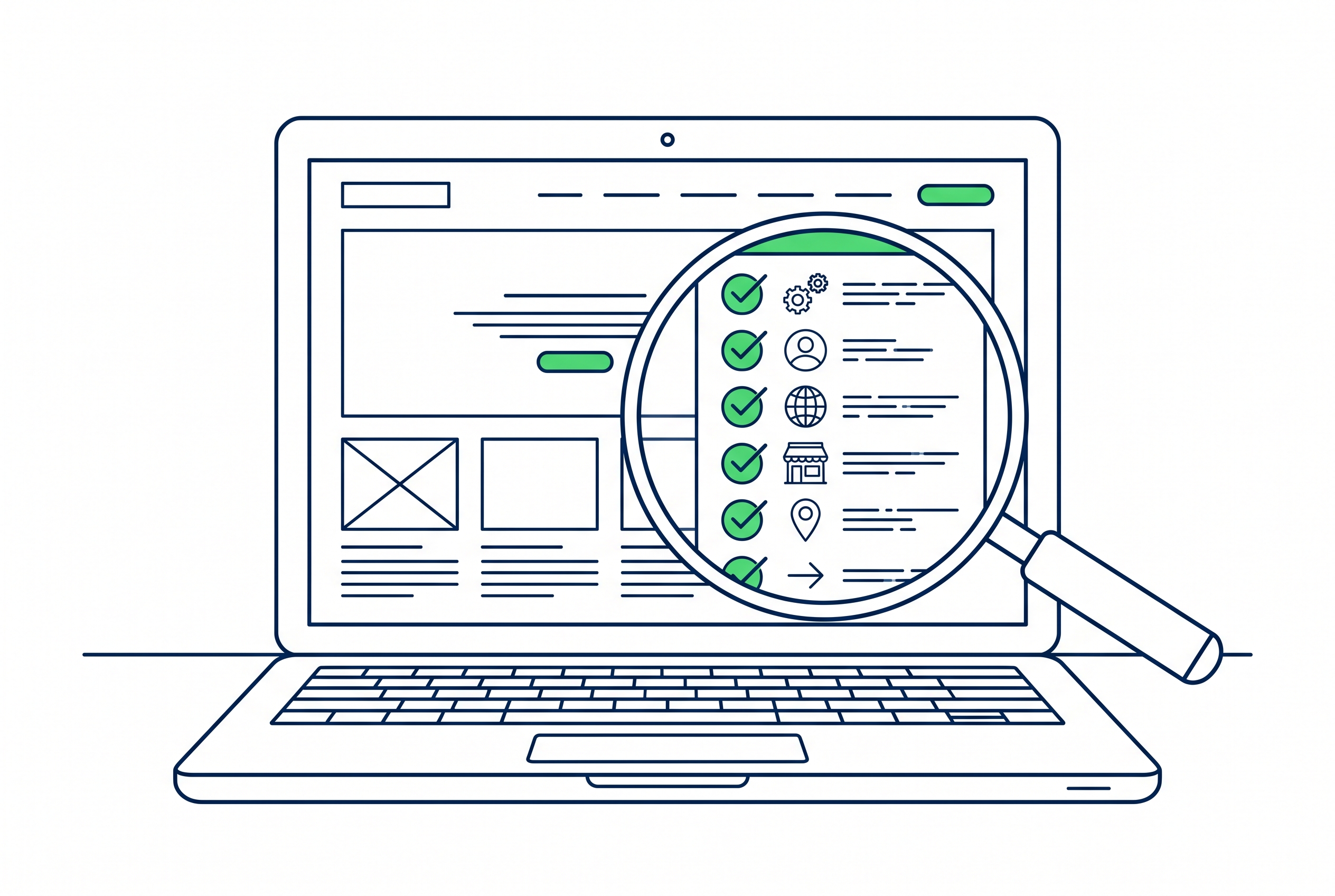 Website-Check mit mobiler Optimierung und lokalem Profil für SEO